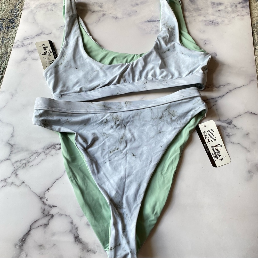 Dippin’ Daisy’s Bikini Marble print Hi Leg Hi Rise